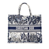Dior Large Canvas Embroidered Palm Tree Toile De Jouy Book Tote