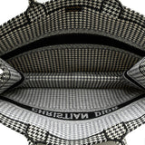 Dior Large Canvas Houndstooth Embroidered Book Tote