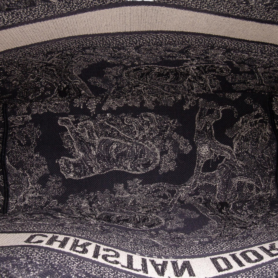 Dior Large Canvas Toile de Jouy Reverse Embroidered Book Tote