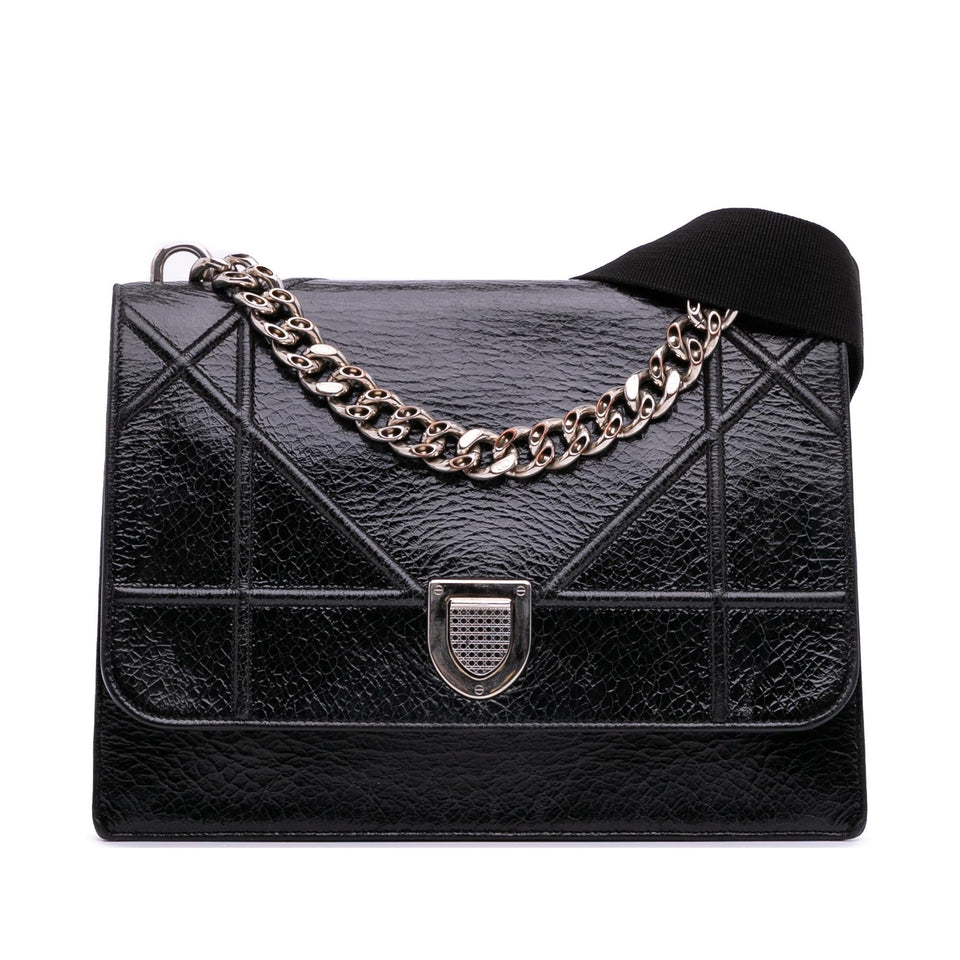 Dior Large Crackled Deerskin Diorama Satchel