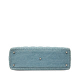 Dior Large Denim Cannage Acrylic Handles Lady Dior
