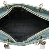 Dior Large Denim Cannage Acrylic Handles Lady Dior