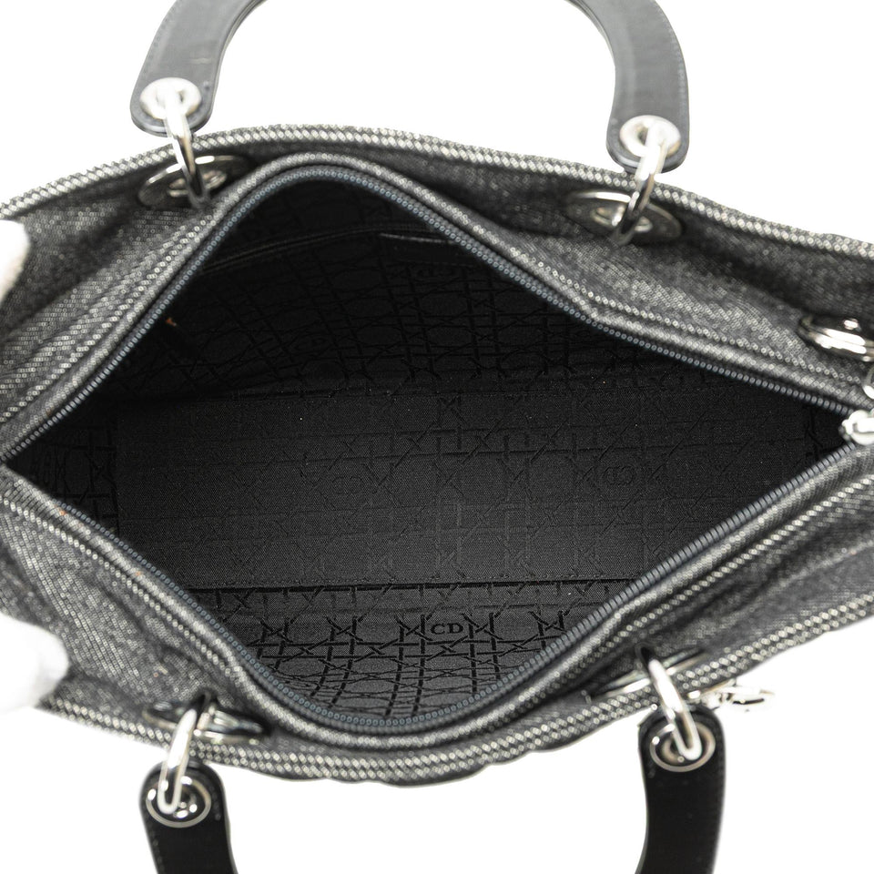 Dior Large Denim Cannage Lady Dior