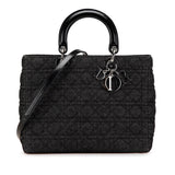 Dior Large Denim Cannage Lady Dior