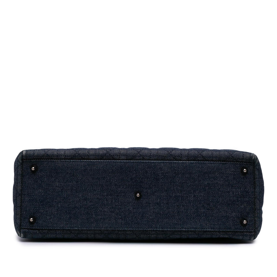 Dior Large Denim Cannage Lady Dior