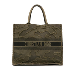 Dior Large Embroidered Canvas Camouflage Book Tote