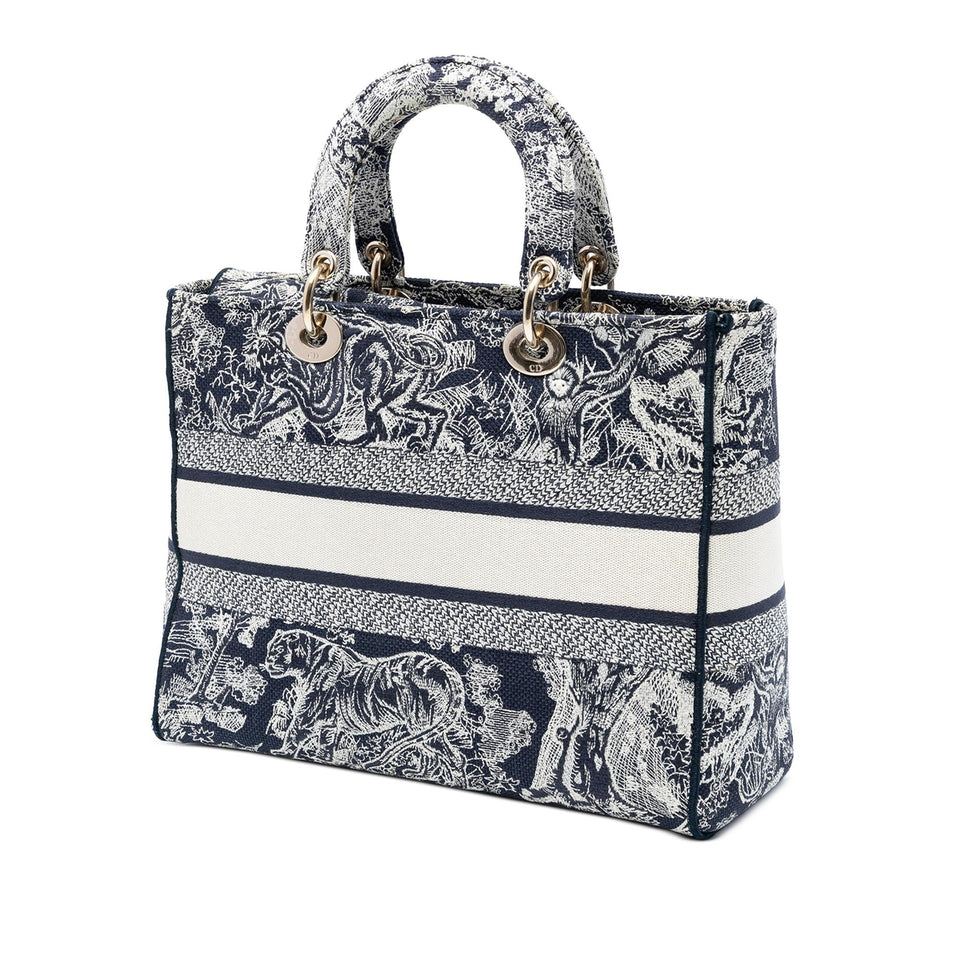 Dior Large Embroidered Canvas Toile de Jouy Lady D Lite