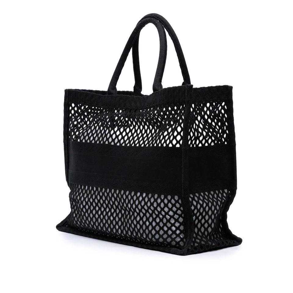 Dior Large Embroidered Mesh Book Tote