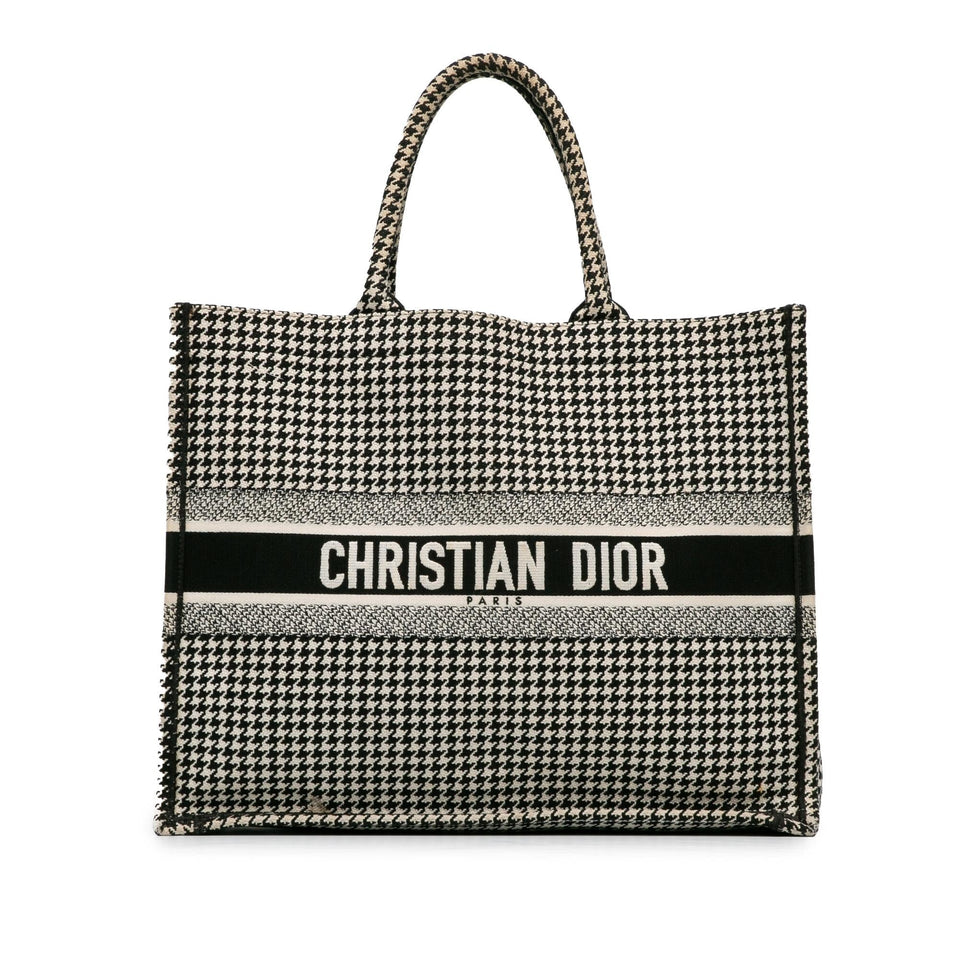 Dior Large Houndstooth Book Tote (SHG-uAGZEe)