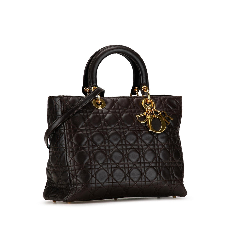 Dior Large Lambskin Cannage Lady Dior (SHG-cx7OVd)