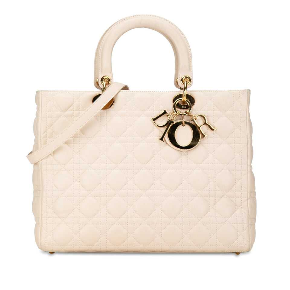 Dior Large Lambskin Cannage Lady Dior (SHG-Taw0H5)