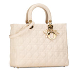 Dior Large Lambskin Cannage Lady Dior (SHG-Taw0H5)