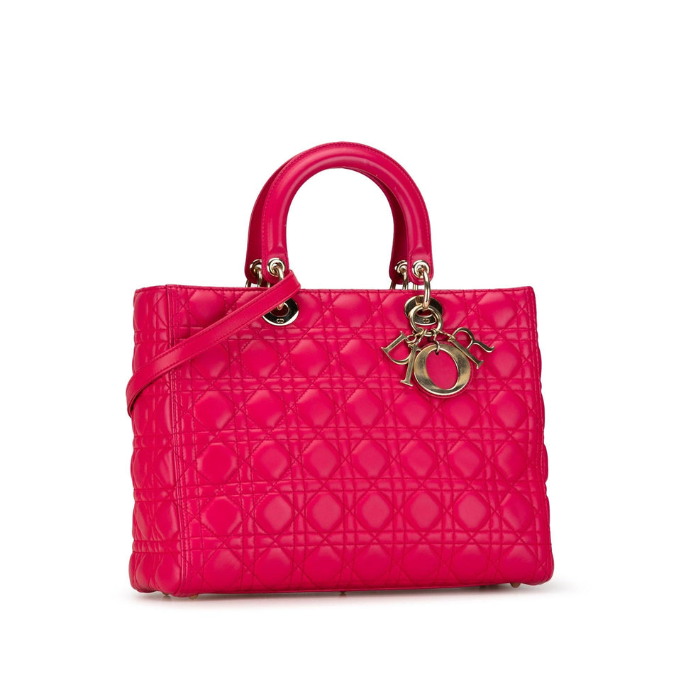 Dior Large Lambskin Cannage Lady Dior (SHG-7kJLTT)