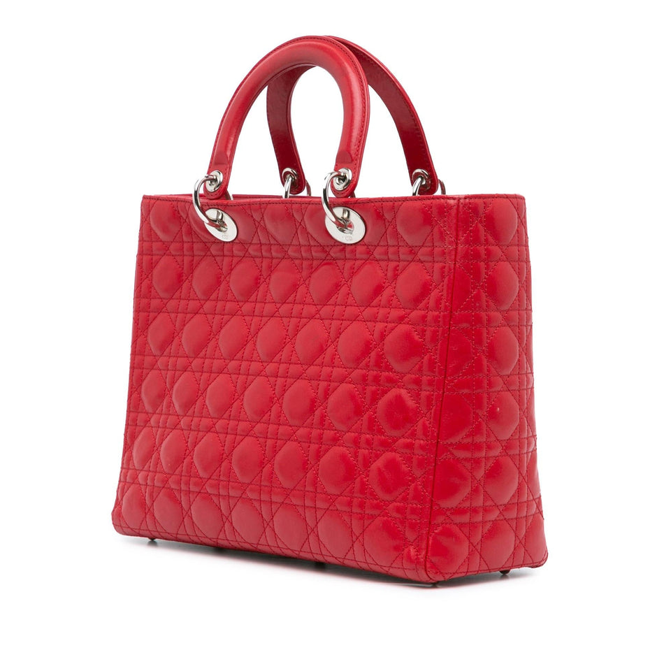 Dior Large Lambskin Cannage Lady Dior