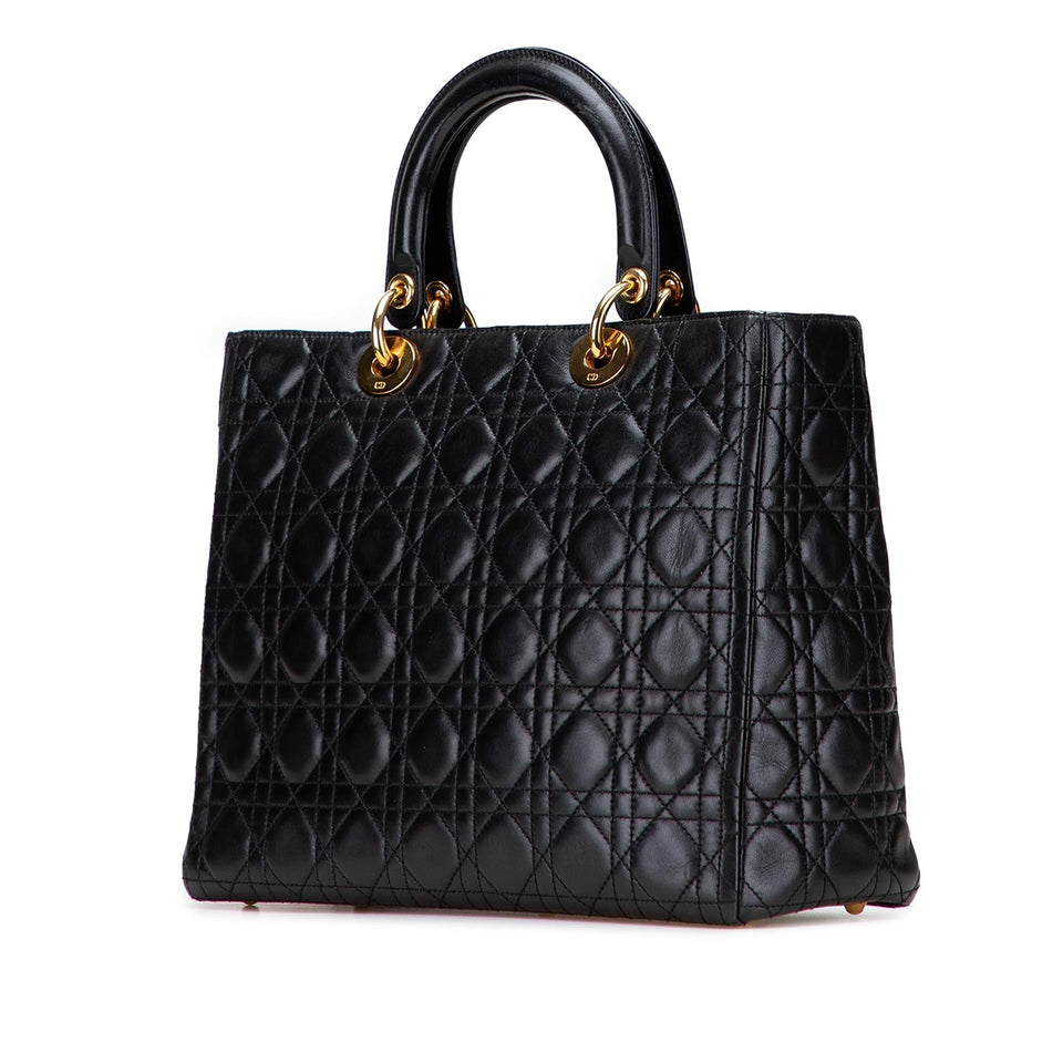 Dior Large Lambskin Cannage Lady Dior