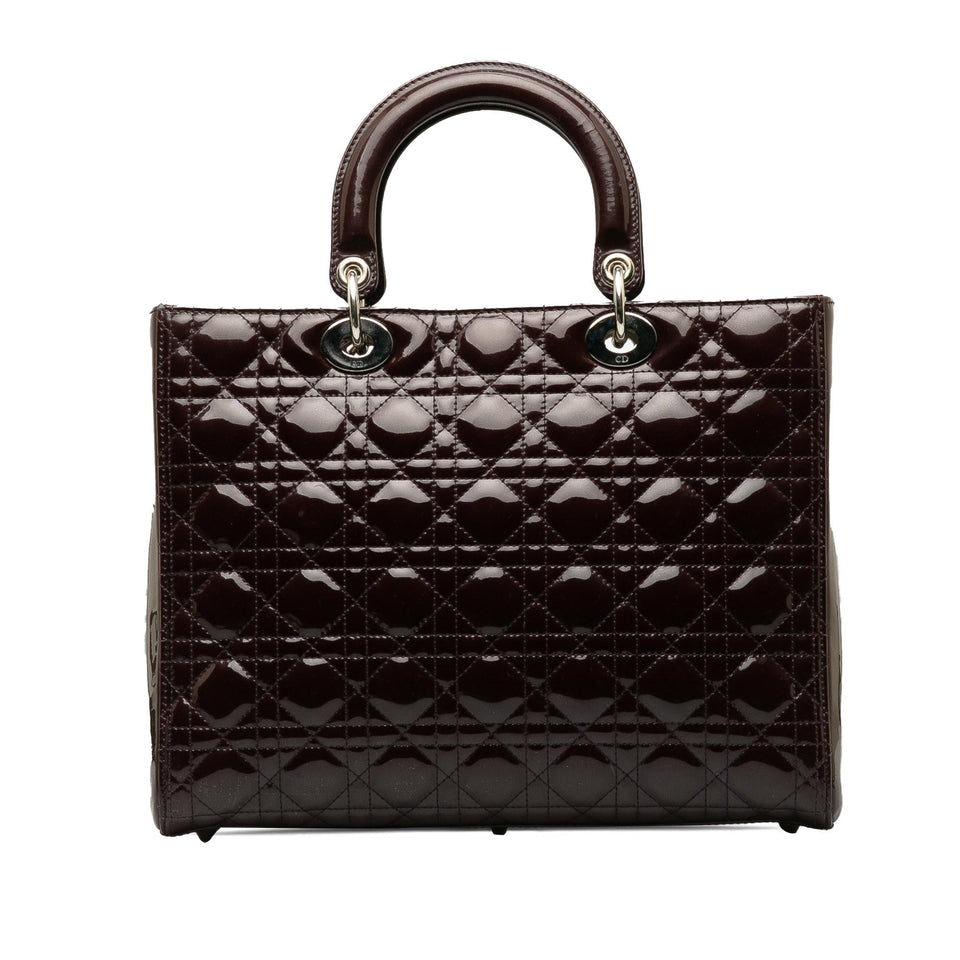 Dior Large Patent Cannage Lady Dior (SHG-LkCHAo)