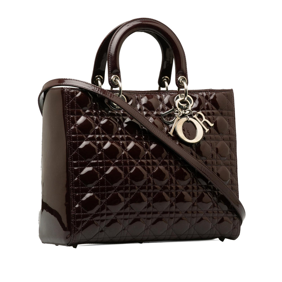 Dior Large Patent Cannage Lady Dior (SHG-LkCHAo)