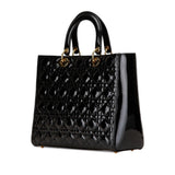 Dior Large Patent Cannage Lady Dior (SHG-x8FAaX)