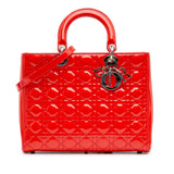 Dior Large Patent Cannage Lady Dior