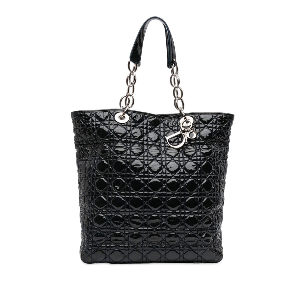 Dior Large Patent Cannage Soft Shopper Tote