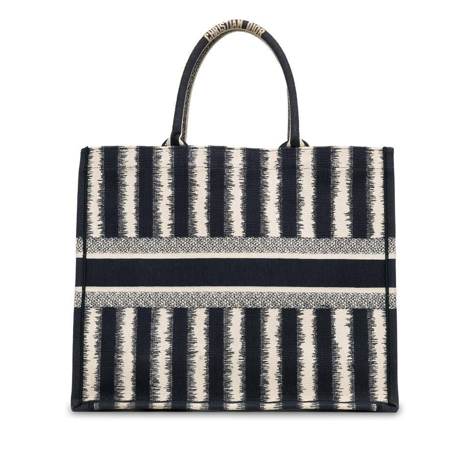 Dior Large Striped Book Tote