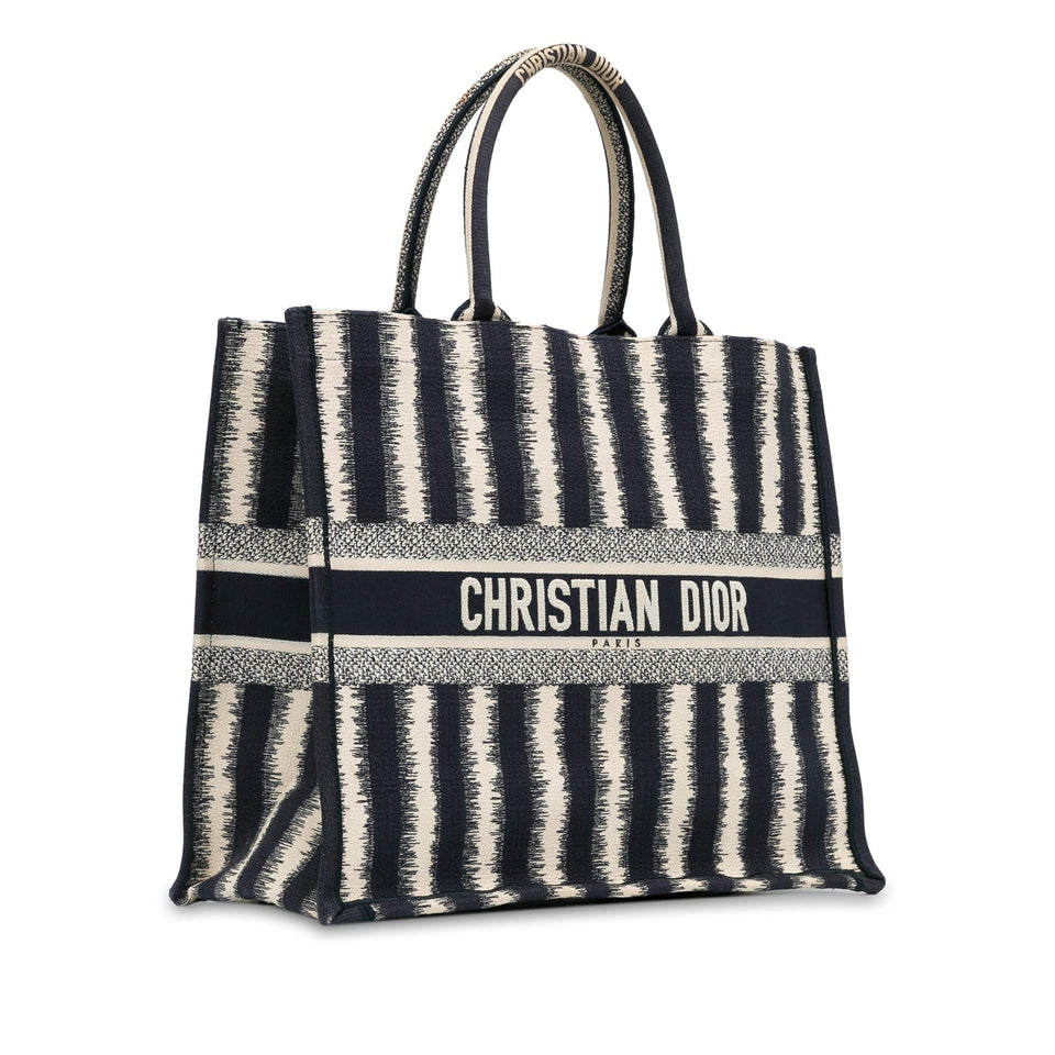 Dior Large Striped Book Tote