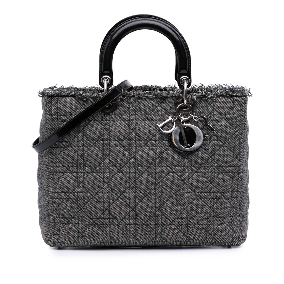 Dior Large Tweed Cannage Lady Dior