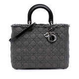 Dior Large Tweed Cannage Lady Dior