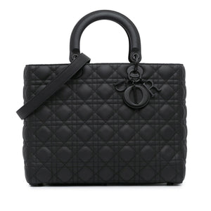 Dior Large Ultra Matte Calfskin Cannage Lady Dior (SHG-e5IVhs)