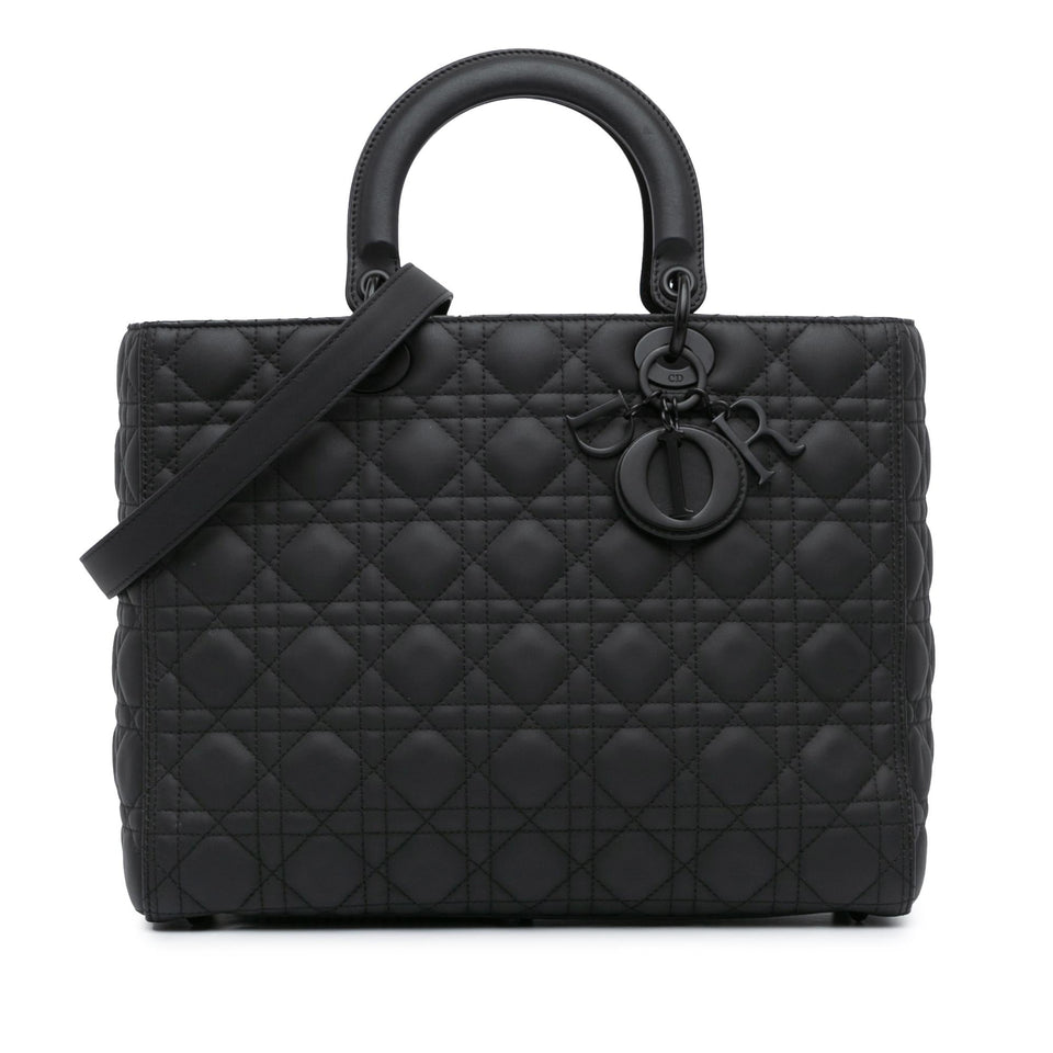 Dior Large Ultra Matte Calfskin Cannage Lady Dior (SHG-e5IVhs)