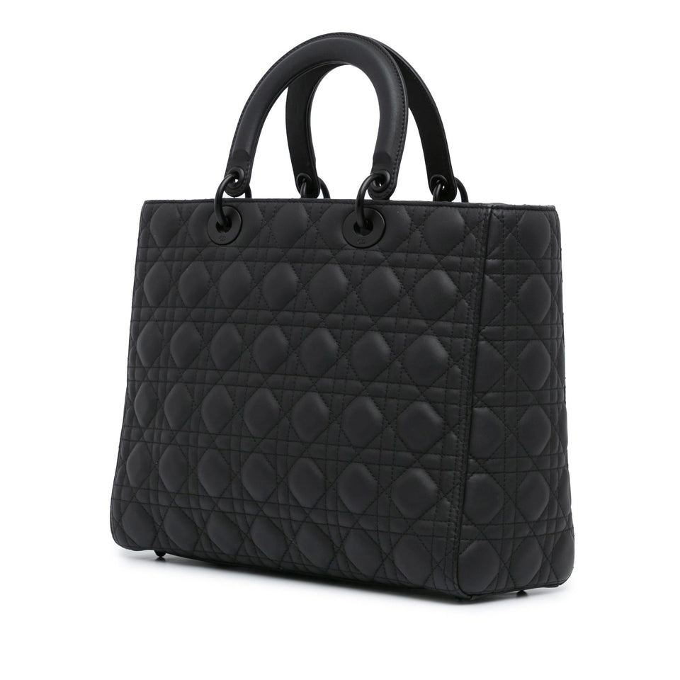 Dior Large Ultra Matte Calfskin Cannage Lady Dior (SHG-e5IVhs)