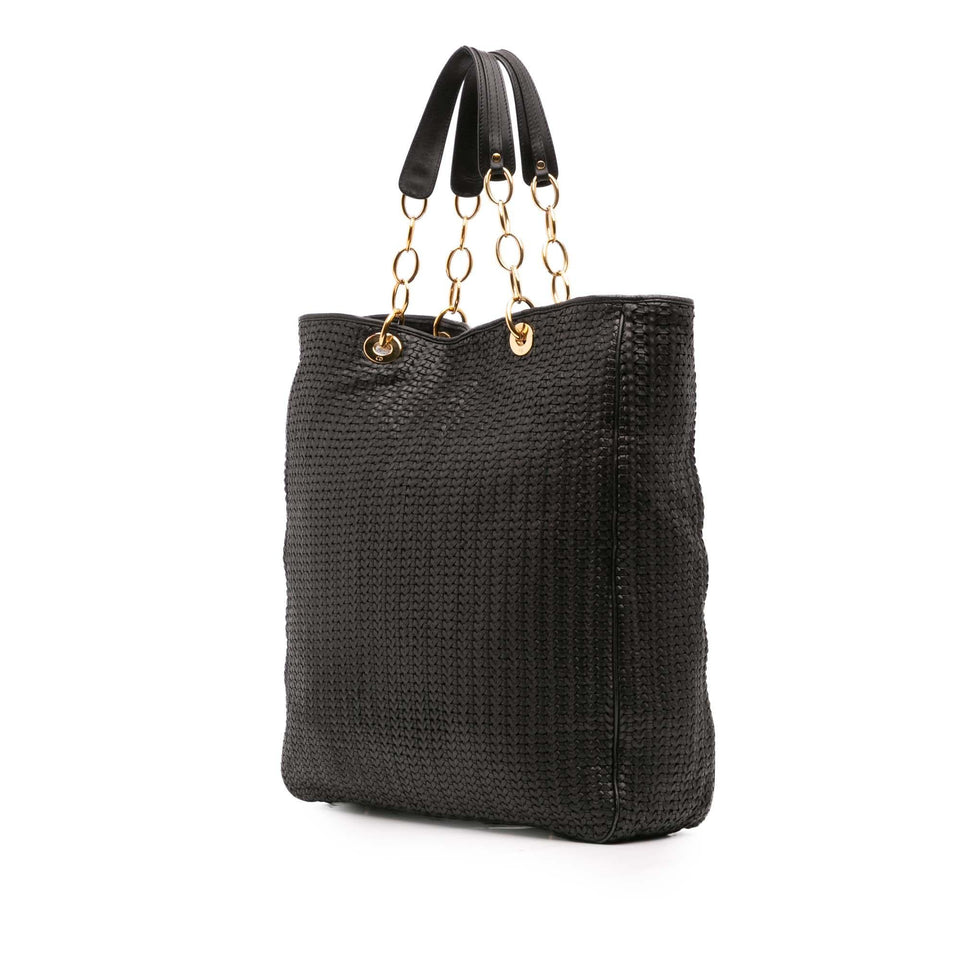 Dior Large Woven Lambskin Lady Dior Soft Shopping Tote