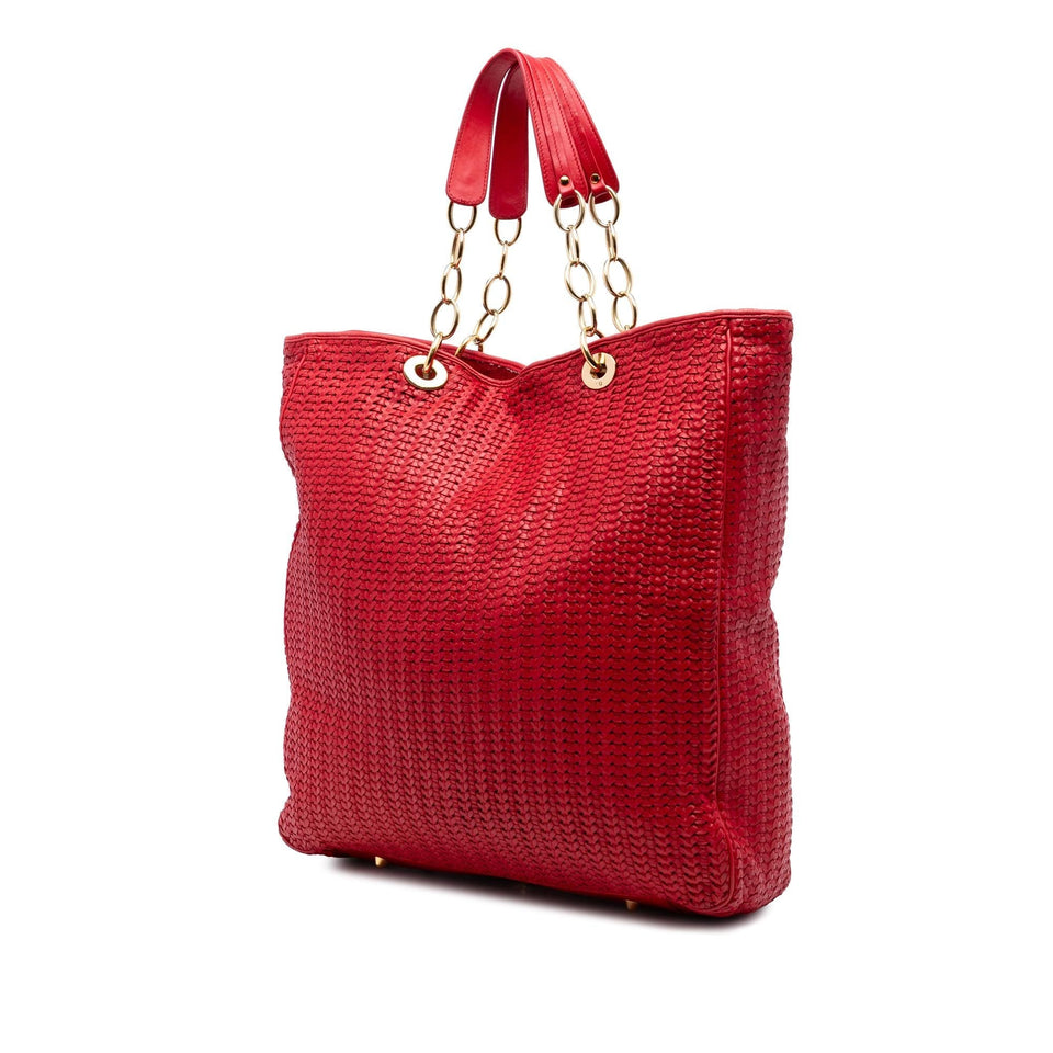 Dior Large Woven Lambskin Lady Dior Soft Shopping Tote