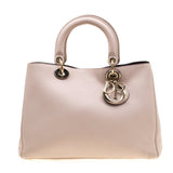 Dior GRAINED LEATHER MEDIUM DiorISSIMO TOTE BAG IN BLUSH PINK