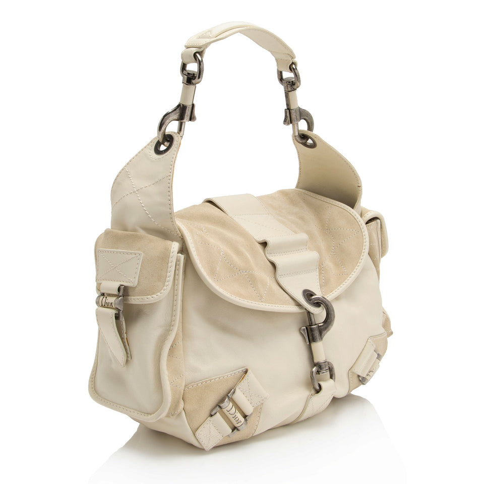 Dior Leather Suede Rebelle Shoulder Bag (SHF-E75STn)