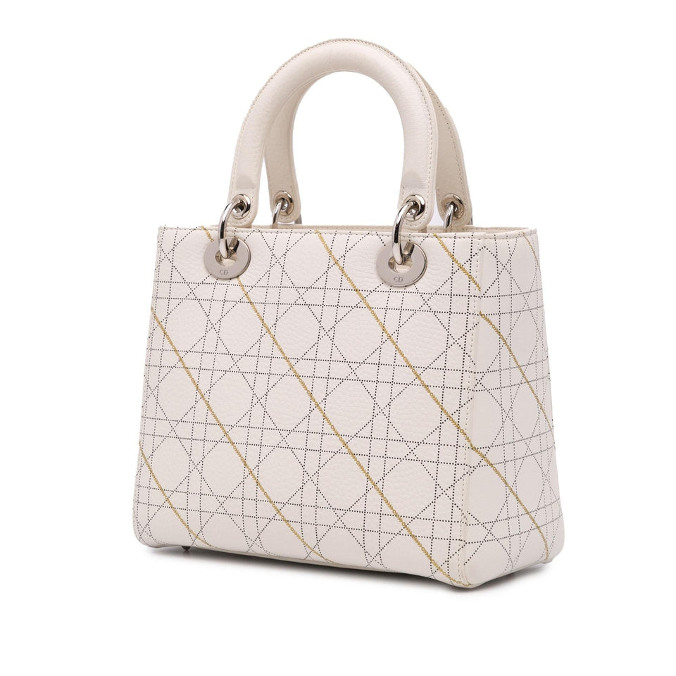 Dior Medium Calfskin Cannage Print Lady Dior