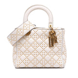 Dior Medium Calfskin Cannage Studded Supple Lady Dior