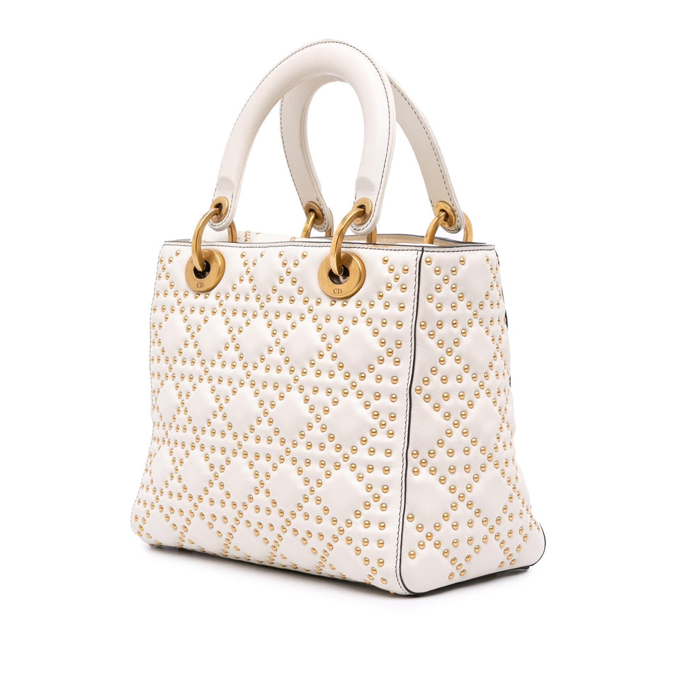 Dior Medium Calfskin Cannage Studded Supple Lady Dior