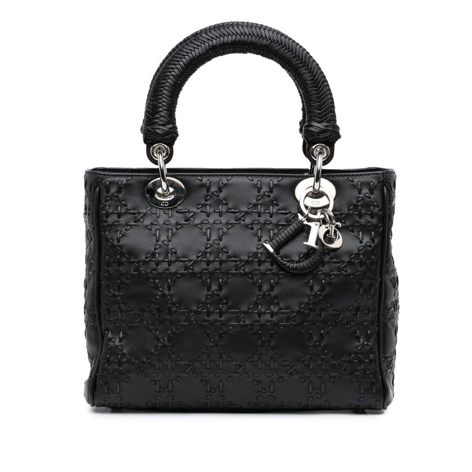 Dior Medium Calfskin Cannage Whipstitch Lady Dior (SHG-kCuMd8)