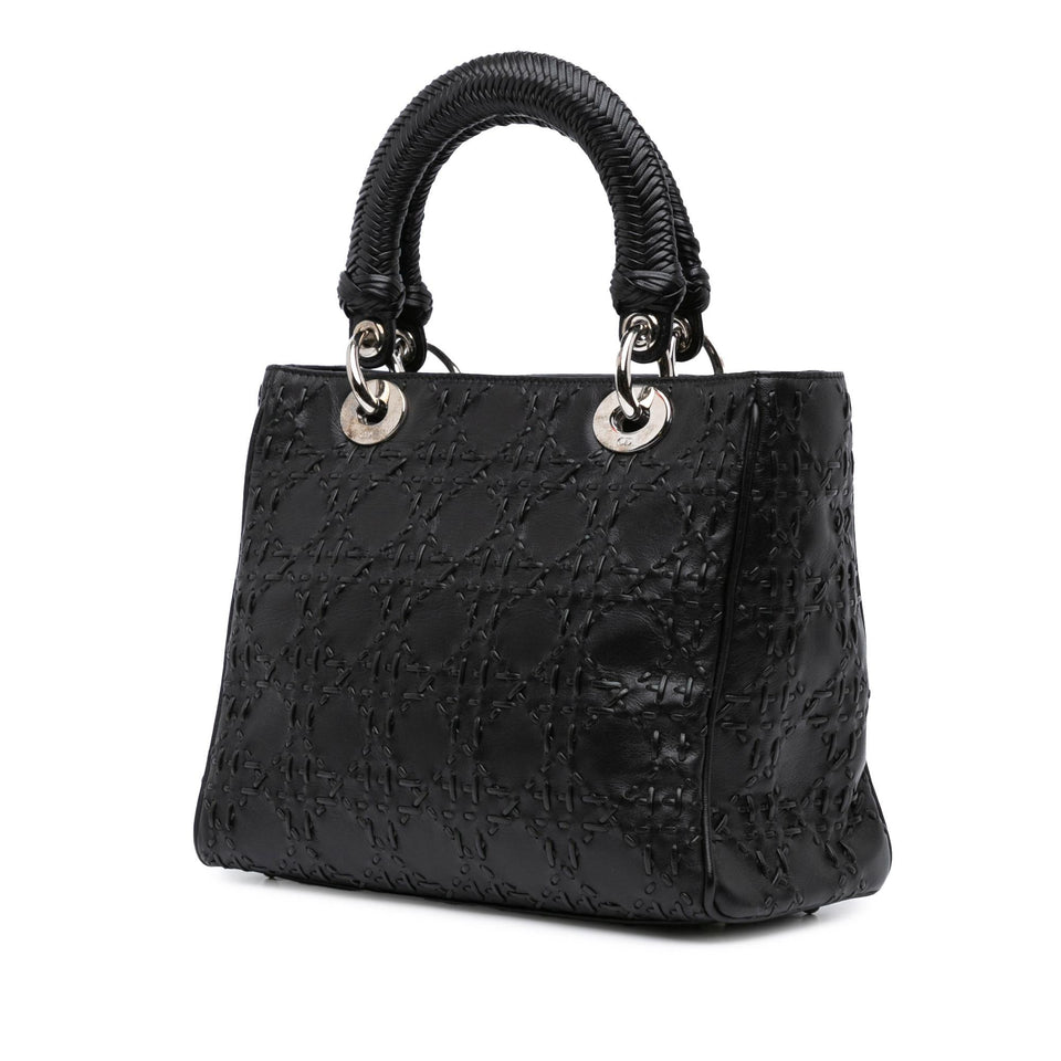 Dior Medium Calfskin Cannage Whipstitch Lady Dior (SHG-kCuMd8)