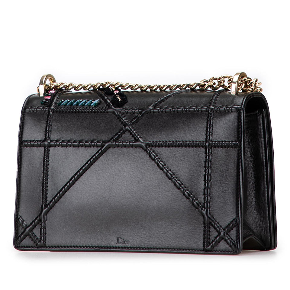 Dior Medium Calfskin Crystal Embroidered Diorama Flap