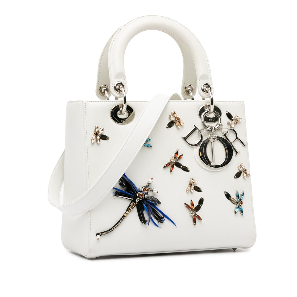 Dior Medium Calfskin Dragonfly Embellished Lady Dior (SHG-XVLoP4)