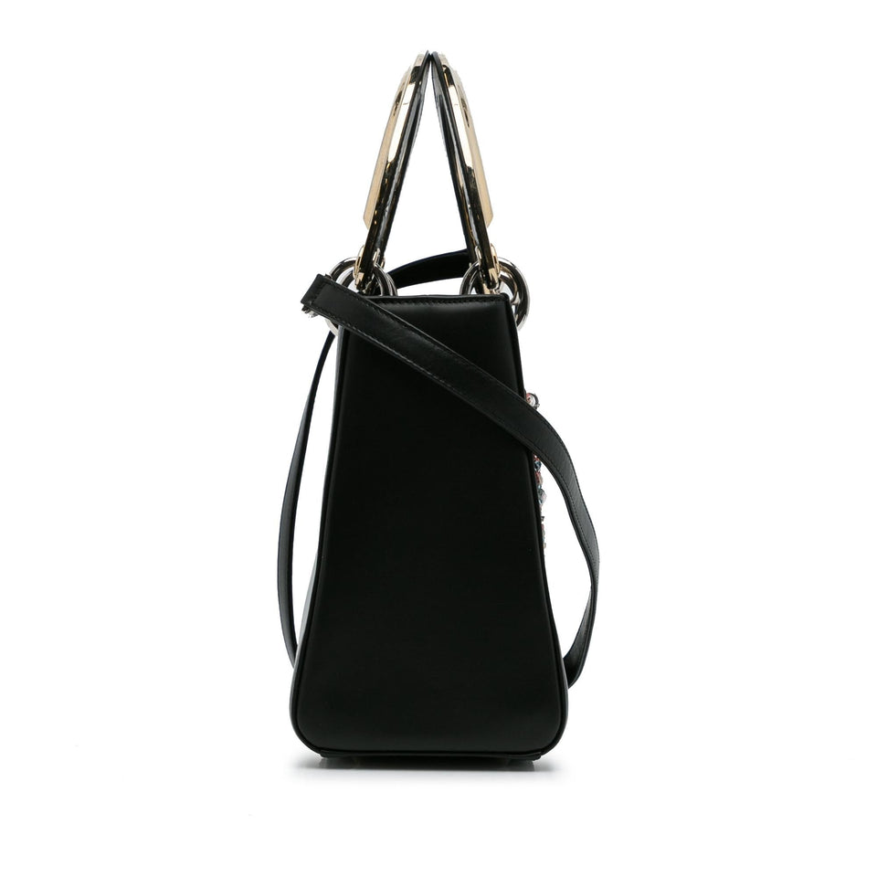 Dior Medium Calfskin Patch Embellished Lady Dior (SHG-YrHiNP)