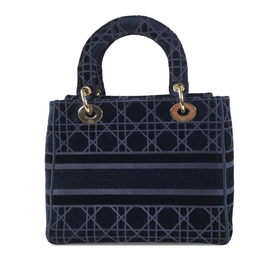 Dior Medium Cannage Velvet Lady D-Lite (SHG-2WUGyr)