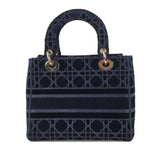 Dior Medium Cannage Velvet Lady D-Lite (SHG-2WUGyr)
