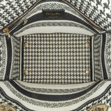 Dior Medium Canvas Houndstooth Embroidered Lady D Lite