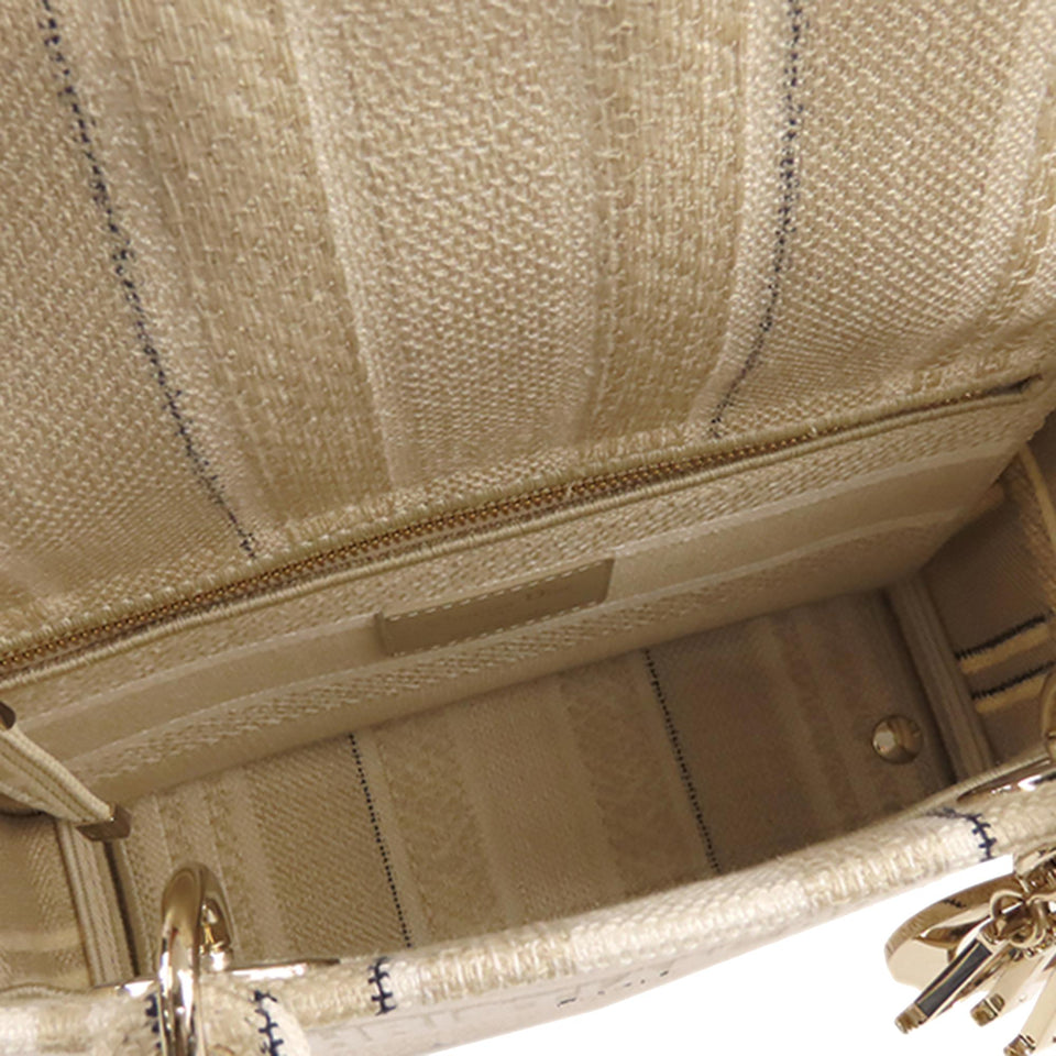 Dior Medium Canvas Striped Lady D-Lite (SHG-u2rP87)