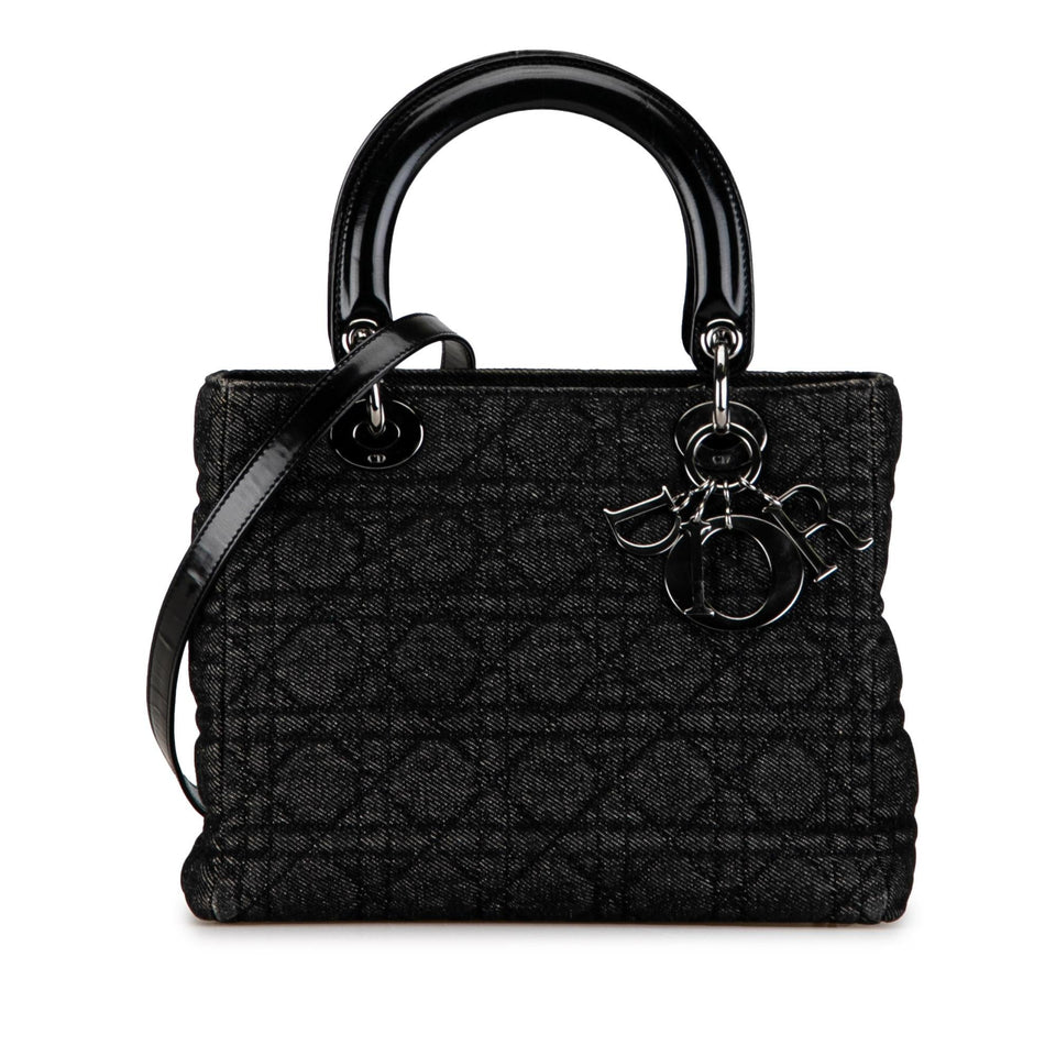 Dior Medium Denim Cannage Lady Dior (SHG-1ANWVA)