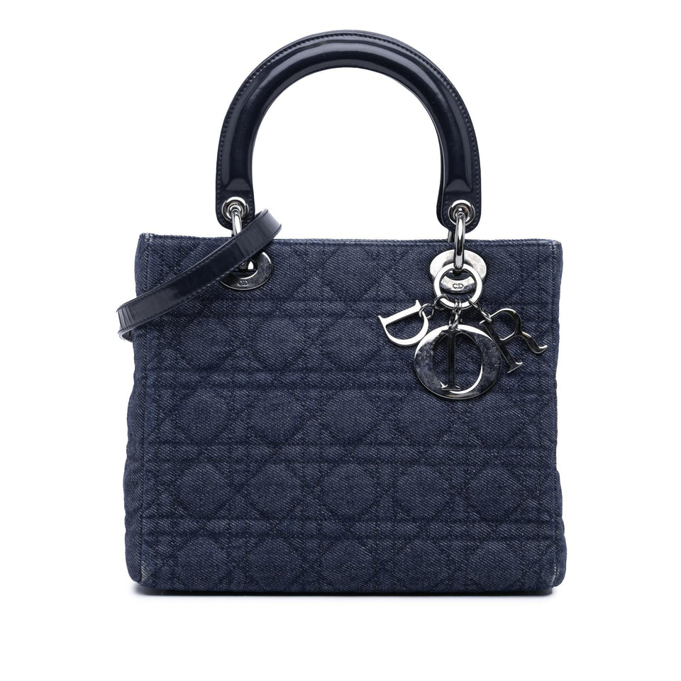 Dior Medium Denim Cannage Lady Dior