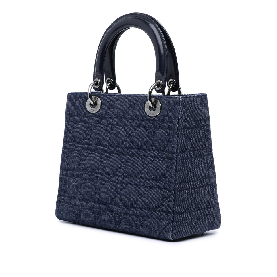 Dior Medium Denim Cannage Lady Dior